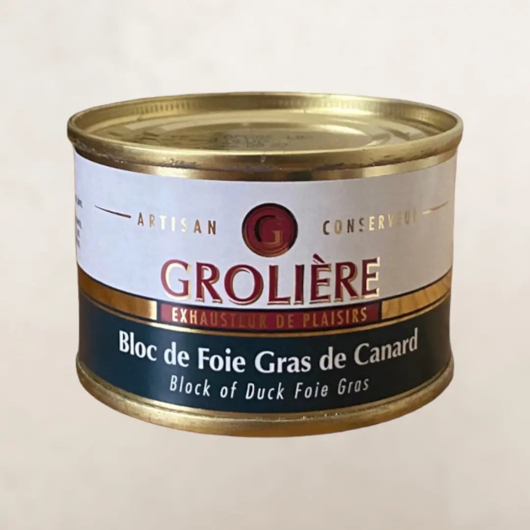 Bloc de foie gras de canard de la maison groliere vendu par JM Monterroir