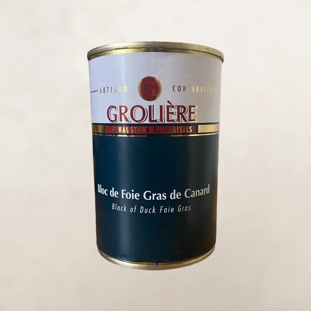 Bloc de foie gras de canard de la maison groliere vendu par JM Monterroir