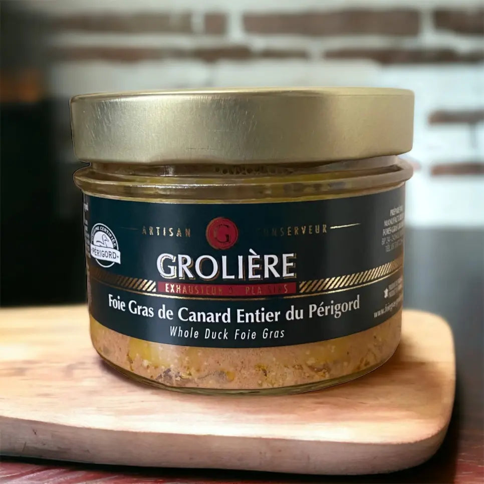 Foie gras entier de canard de la maison groliere vendu par JM Monterroir