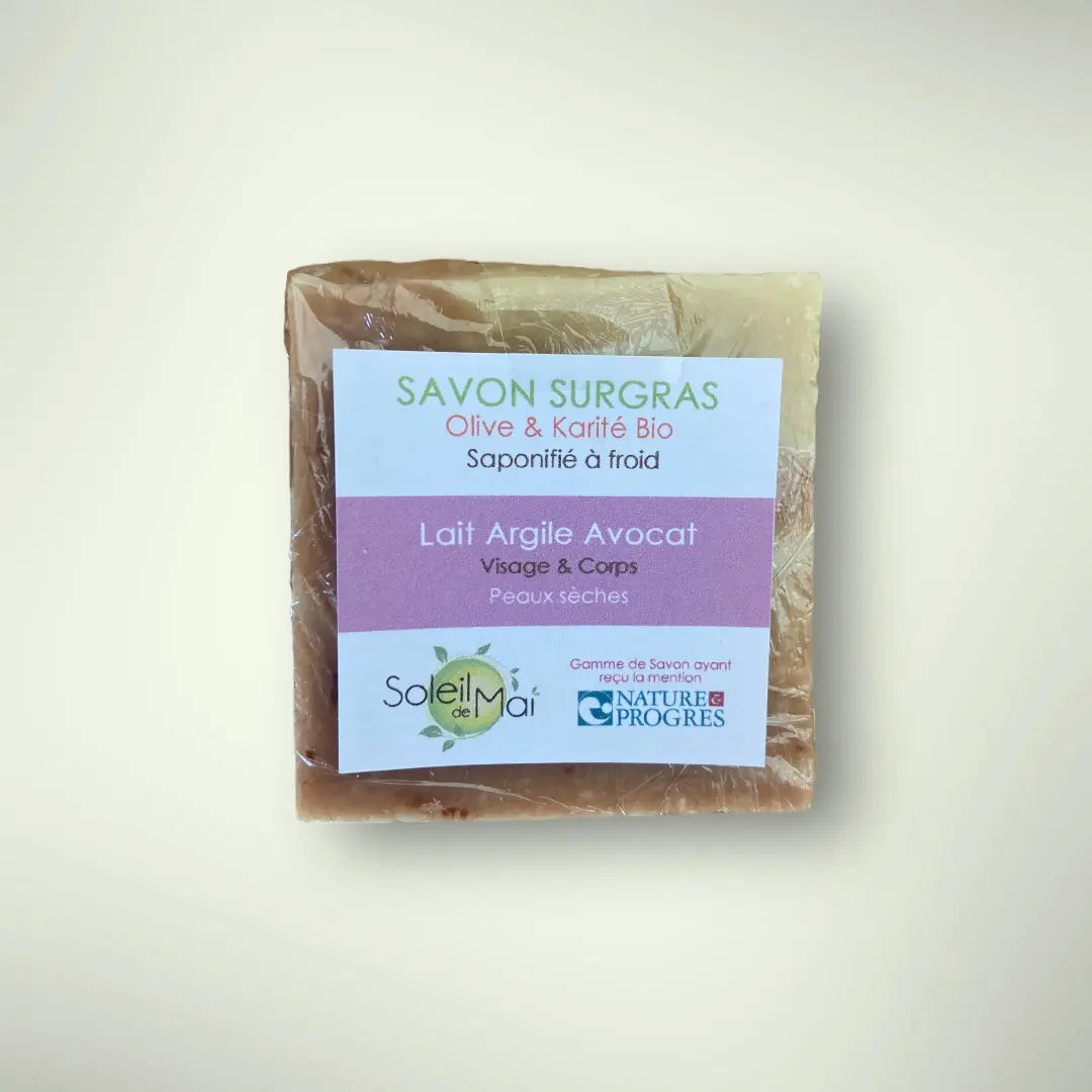 Savon Lait argile rouge et avocat de Soleil de Mai vendue par JM Monterroir