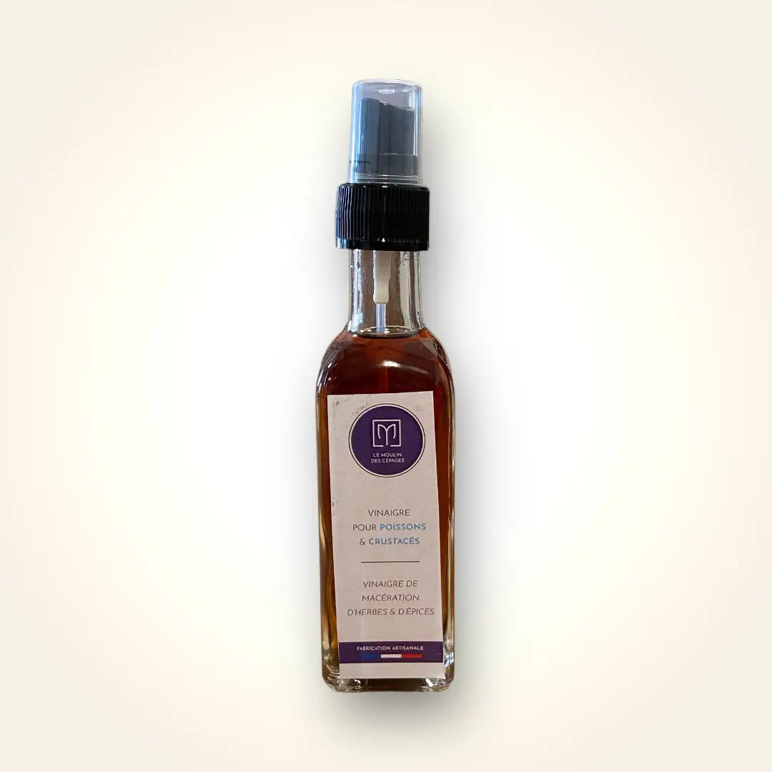 Vinaigre aromatise pour poissons et crustaces de au delice des cepages vendu par Jm Monterroir