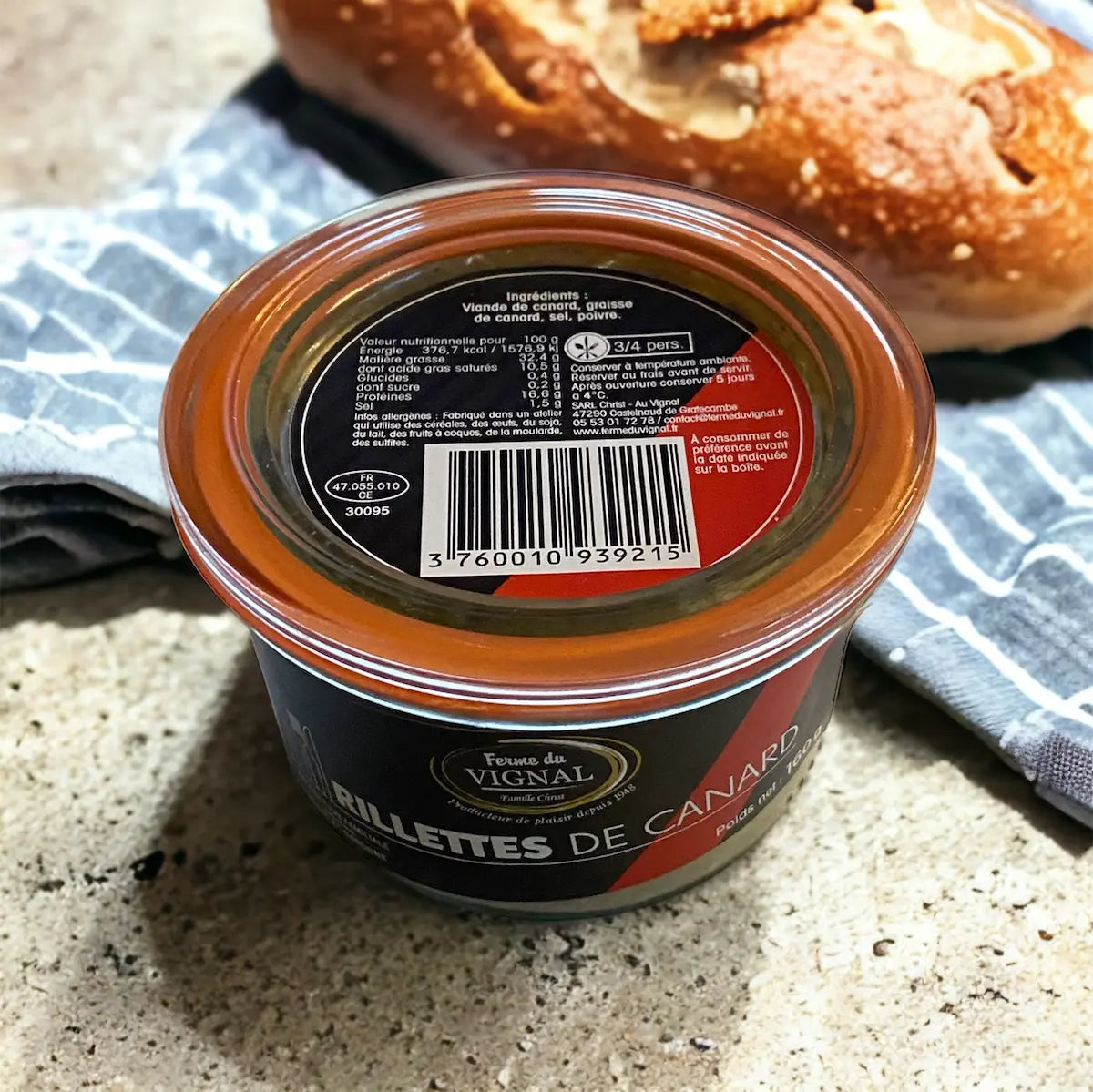 Rillettes de canard de la ferme du vignal vendue par Jm Monterroir