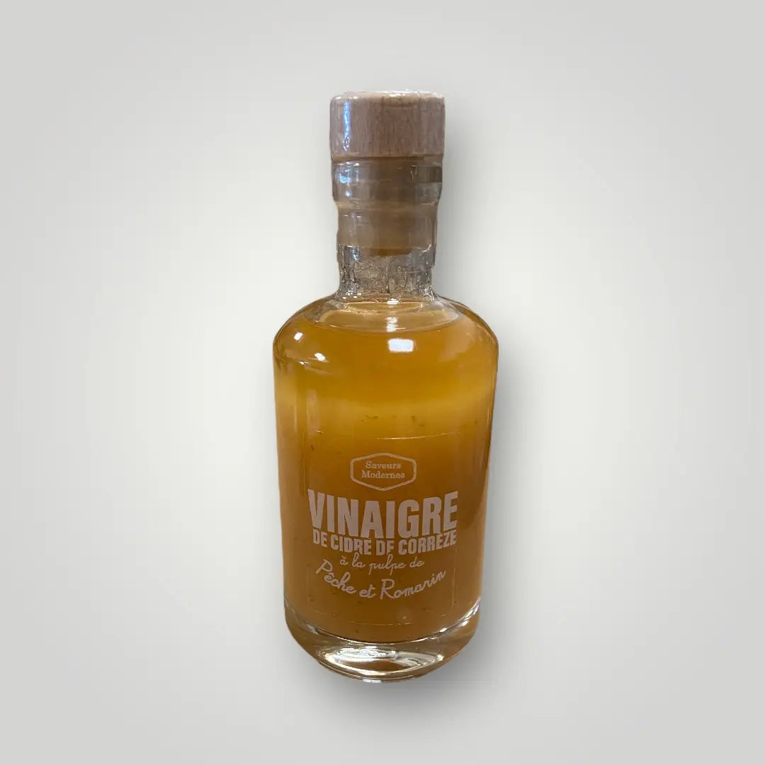 Vinaigre de cidre de Corrèze à la pulpe de Pêche et de Romarin vendu par Jm Monterroir