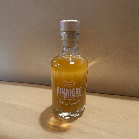 Vinaigre de cidre de Corrèze à la pulpe de Pêche et de Romarin vendu par Jm Monterroir