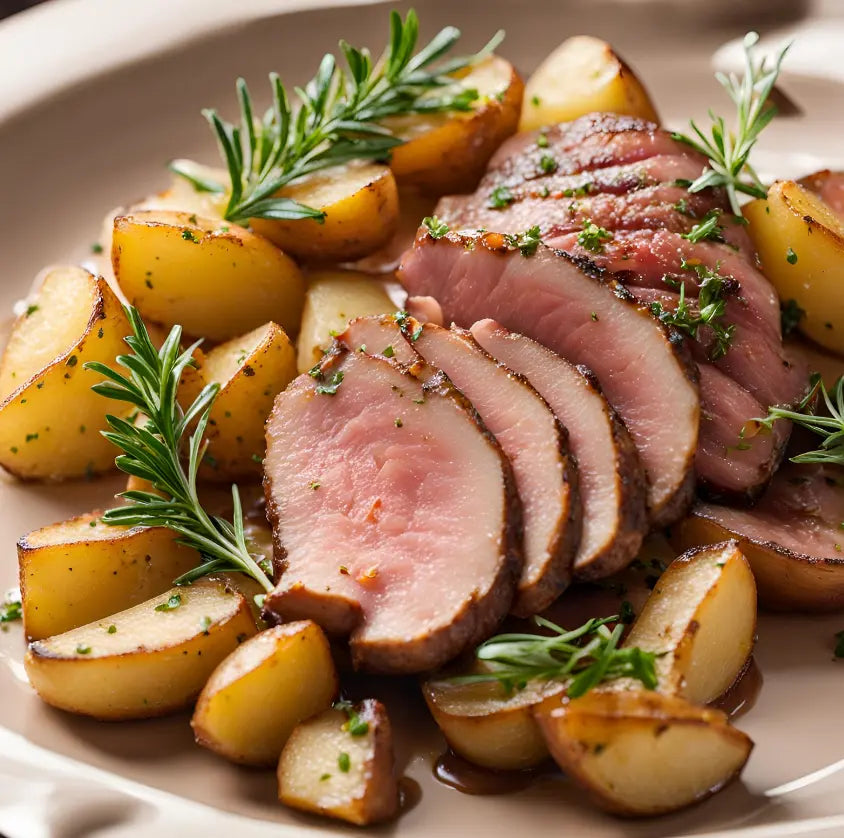 Magret de Canard RĂŽti aux Pommes de Terre Fondantes vendu par JM MONTERROIR