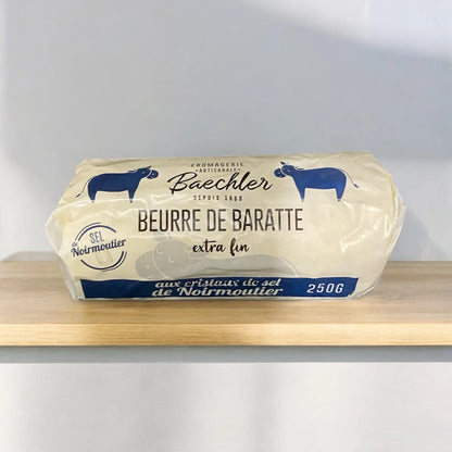 Beurre en baratte - rouleau de 250g - sel de Noirmoutier