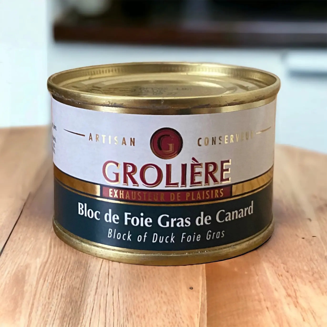 Bloc de foie gras de canard de la maison groliere vendu par JM Monterroir