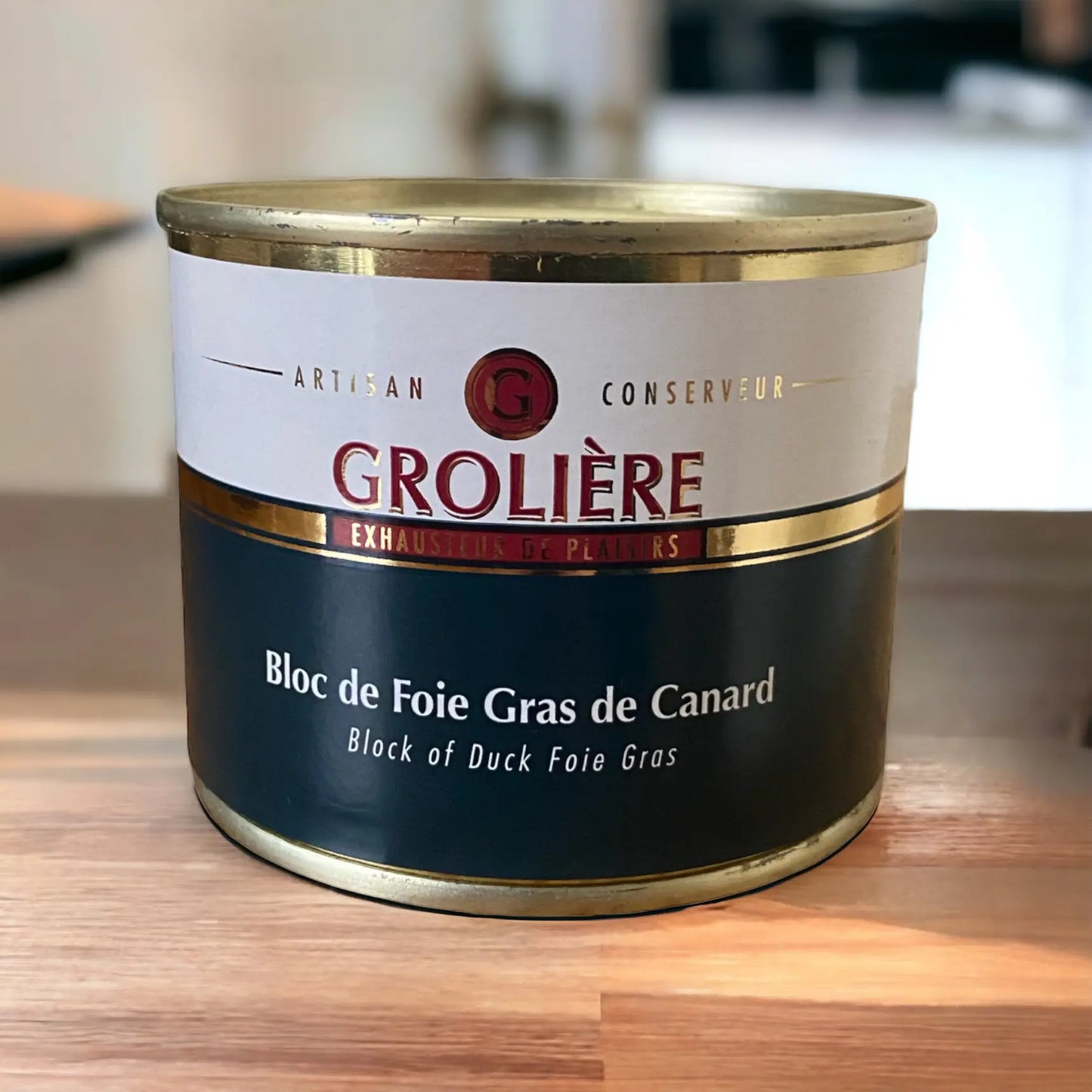Bloc de foie gras de canard de la maison groliere vendu par JM Monterroir