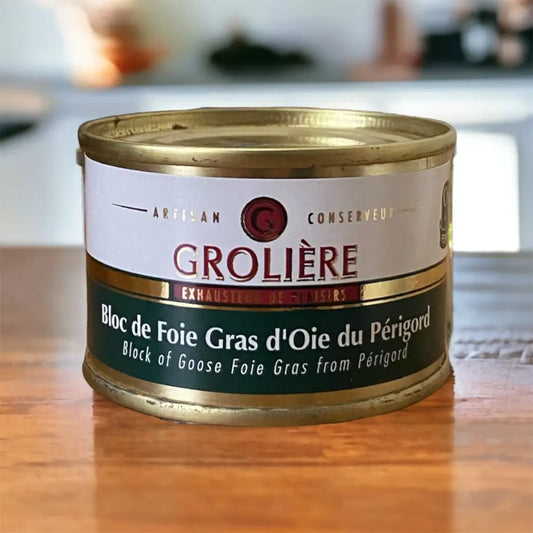 Bloc de foie gras oie de la maison groliere vendu par JM Monterroir