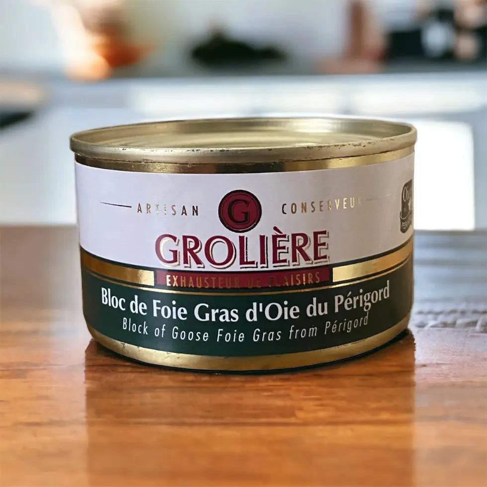 Bloc de foie gras oie de la maison groliere vendu par JM Monterroir