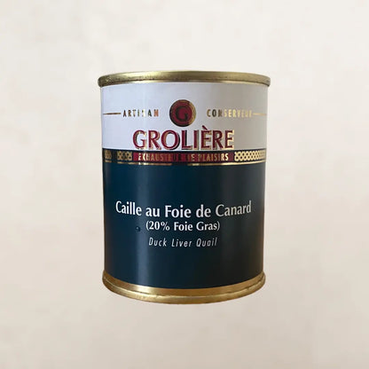 Caille au foie gras de canard de la maison groliere vendu par JM Monterroir