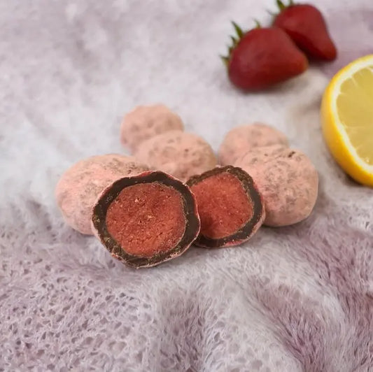 Chocolats fraise et pointe de citron vendu par Jm Monterroir