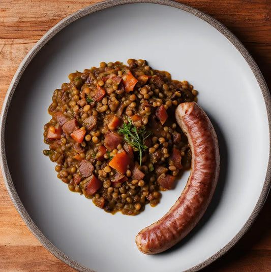 Box Saucisse de Toulouse et lentilles aux petit lardons - pour 4 personnes vendu par Jm Monterroir